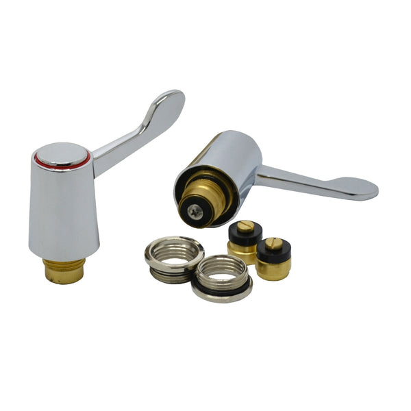 Plumbright Pair of 1/2" Lever Basin and Sink Replacement Tap Heads Chrome 787149
