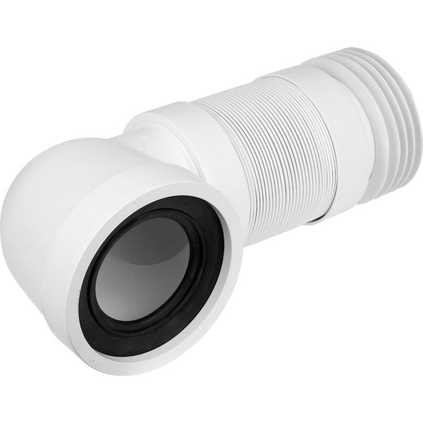 McAlpine 90 Degree Flexible Tail Wc Connector White Wc-Con8F