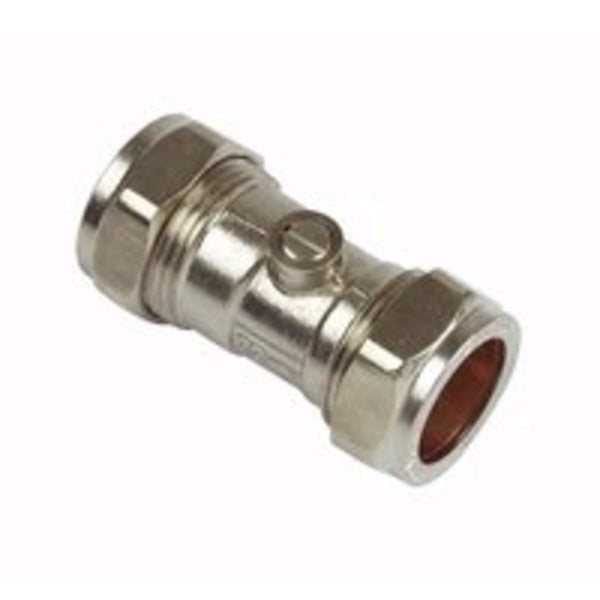 Plumbright Full Flow Straight Isolating Valve Chrome 15mm