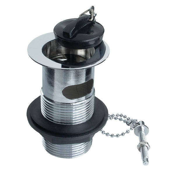 Embrass Peerless 201240 Basin Waste 1.25inch Slotted With Chain & Poly Plug