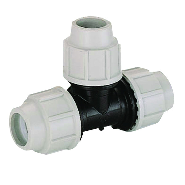 Plasson Mechanical Compression (Line 7 Grey) Equal Tee 25mm 070400025