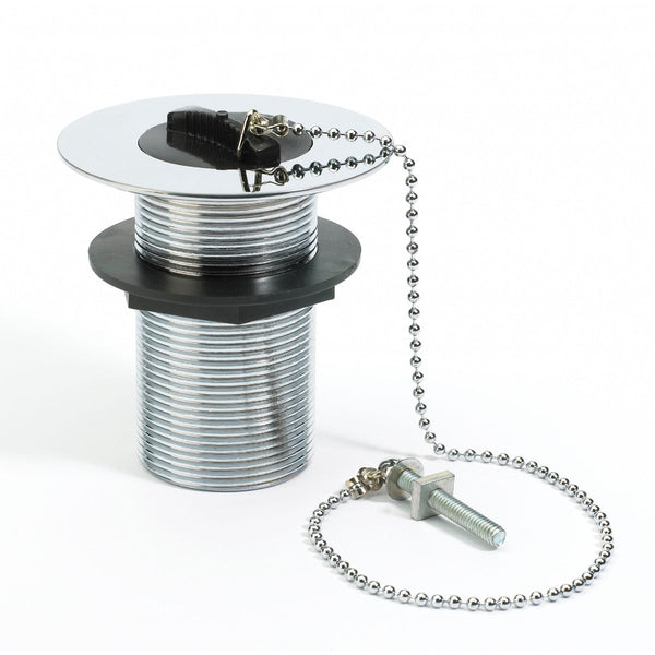 Embrass Peerless 201397 1-1/2inch London Solid Sink Waste Poly Plug Chain & Stay Chrome Plated