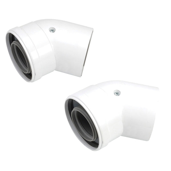 Worcester Bosch 45 Degree Boiler Flue Bend 60Mm/100Mm 2 Pack 7716191085