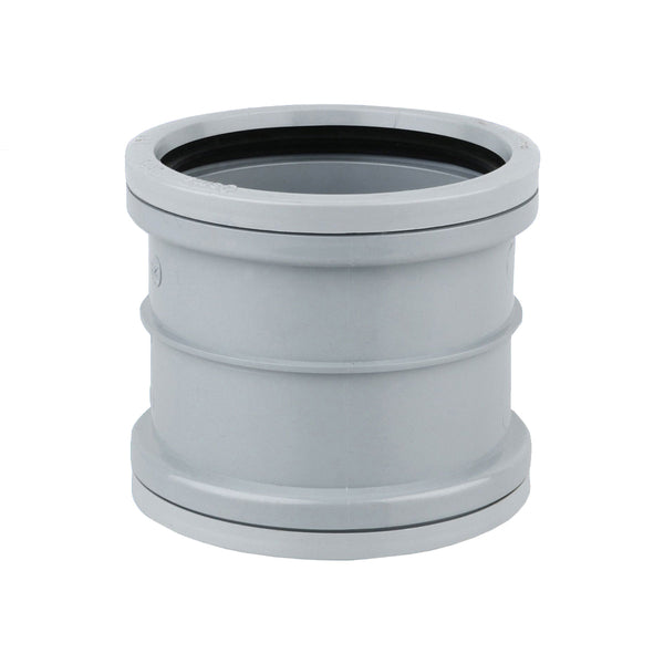 Wavin OsmaSoil 110mm Ringseal Double Socket Coupler (For Repairs) 4S105 Grey