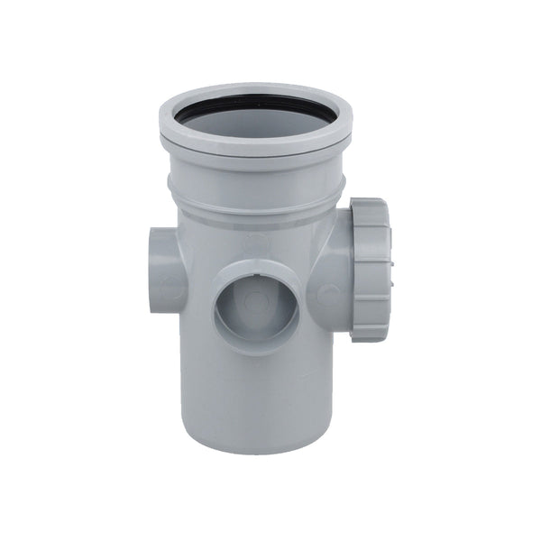 Wavin OsmaSoil 110mm Ringseal Single Socket Bossed Access Pipe 4S274 Grey