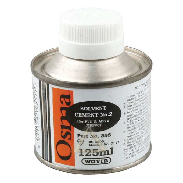 Wavin OsmaSoil Solvent Cement No2 125ml 4S383