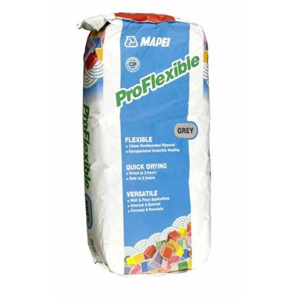 Mapei Pro Flexible Grey Tile Stone Cement Adhesive Powder Mix 20 kg