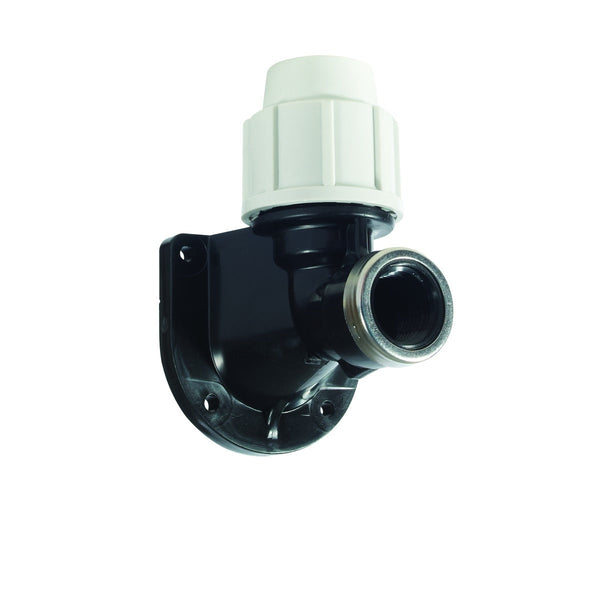 Plasson Mechanical Compression (Line 7 Grey) Wall Plate Elbow 25mmx3/4" 077500025007