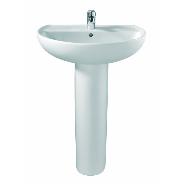 Twyford Alcona 1 Taphole 500mm Washbasin White AR4111WH