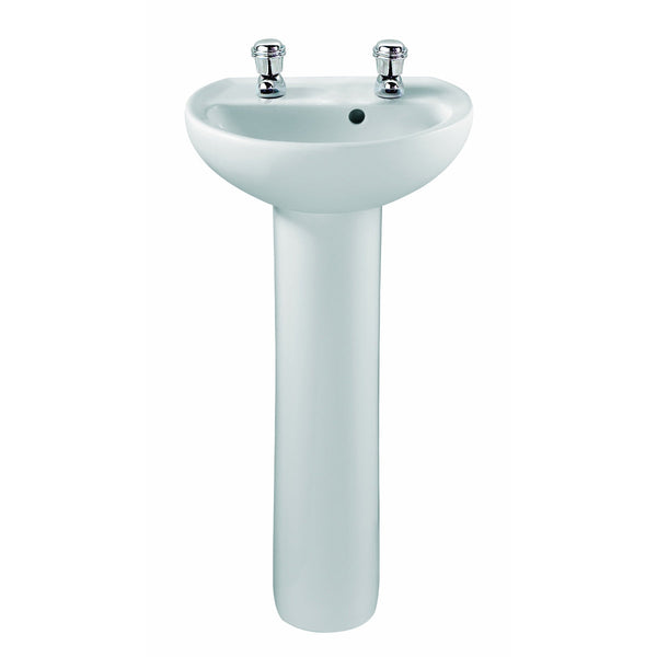 Twyford Alcona Two Tap Hole Hand Rinse Washbasin 400mm X 330mm Ar4812Wh