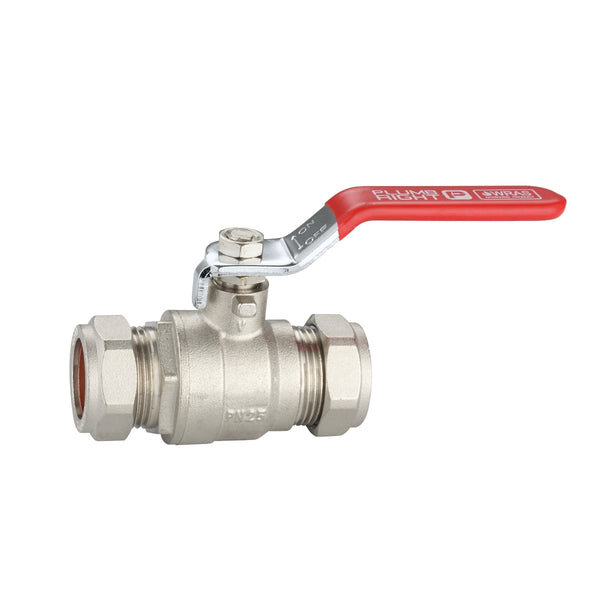 Plumbright Lever Ball Valve for Hot Water (Red Handle) 22mm PRLBV22RED