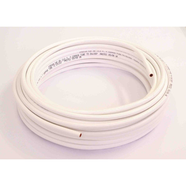 Wednesbury White Plastic Coated Copper Tube Coil 10mmx25m (Table W) W010C-25PW