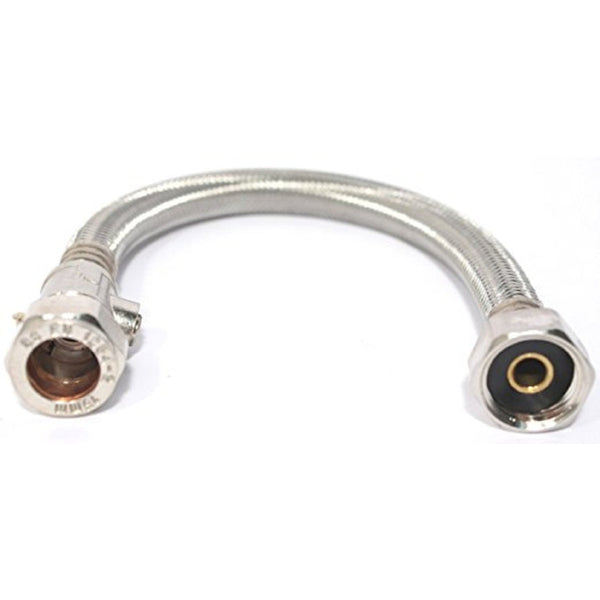 Plumbright Compression x Union Nut with Service Valve Flexible Hose 15mmx1/2", 500mm (Braided)