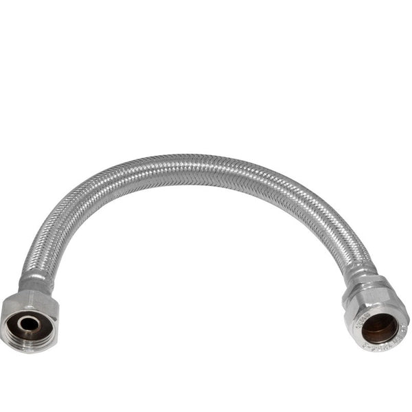 Plumbright Compression x Union Nut Flexible Hose 22mmx3/4", 300mm (Braided Pair) JL2234-30