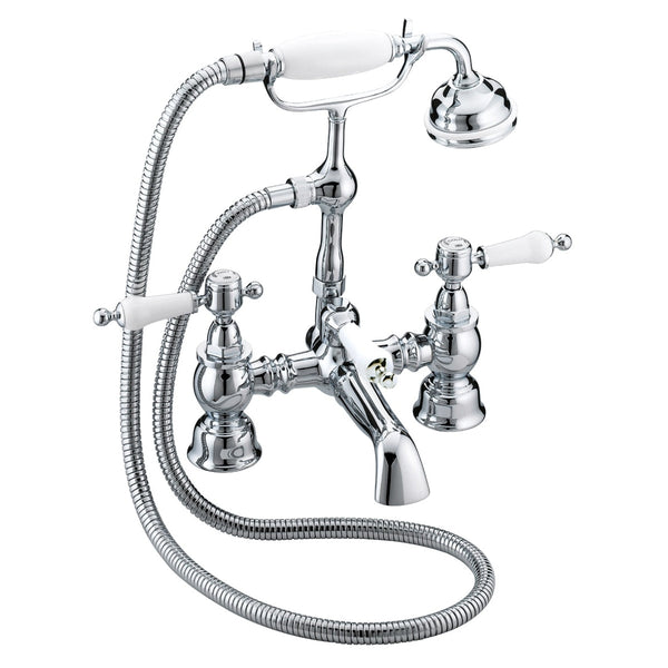 Heritage Glastonbury Deck Bath Shower Mixer Tap Chrome TGRC02