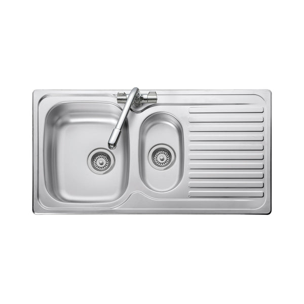 Iflo Stainless Steel 1 Taphole Kitchen Sink 1.5 Bowl, Reversible