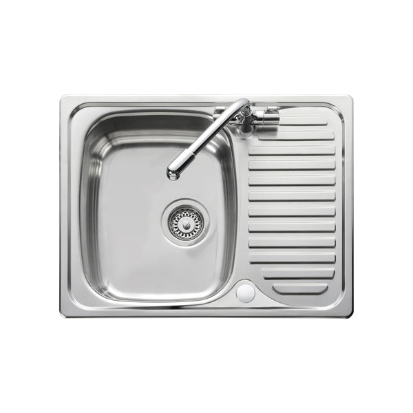 Leisure Euroline Stainless Steel 1 Taphole Kitchen Sink 1.0 Bowl, Reversible Drainer