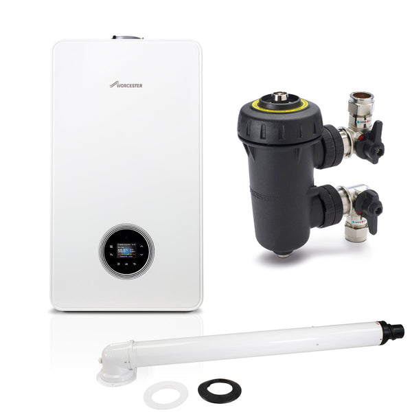 Worcester Bosch GS4000 30 KW Combi Boiler with Horizontal Flue and Filter 7733600373
