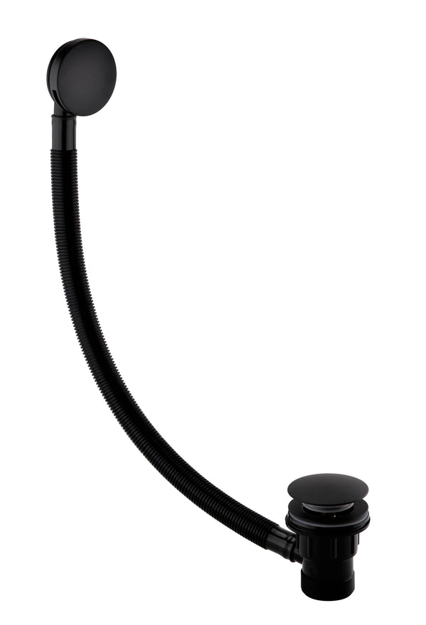 Bristan Round Clicker Bath Waste Black with Overflow W BATH03 BLK